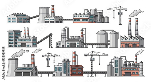 Industrial Factory Buildings and Structures Collection.
