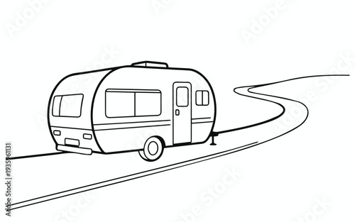 Trailer hitch and wheel on highway