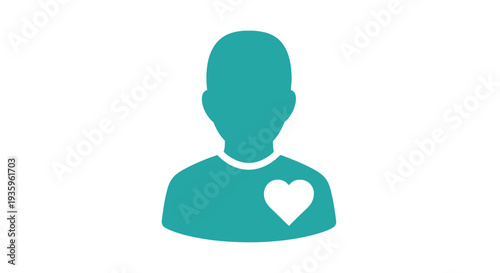 Person with Heart on Chest Icon.