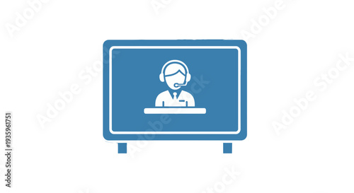 Customer Service Representative on Computer Monitor.