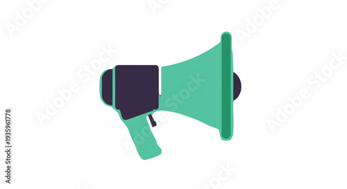 Green Megaphone Icon with Handle.