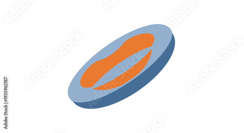 Blue and Orange Frisbee Flying Disc.