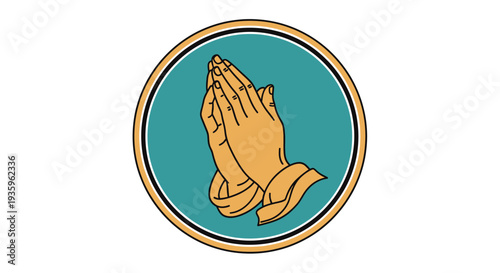 Praying Hands Icon Vector Illustration