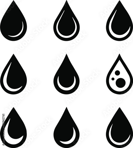 Water droplet icons for plumbing and utility services