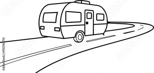 Teardrop trailer by roadside