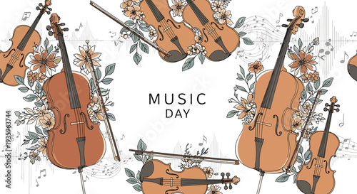 Set of music instruments vector illustrations