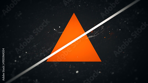 Wallpaper Mural Vibrant orange triangle with white line on dark background Torontodigital.ca