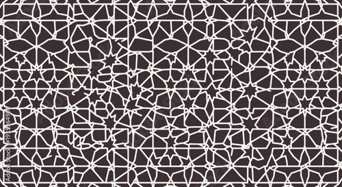 Intricate White Geometric Pattern on Dark Background