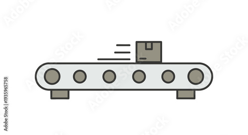 Simple Conveyor Belt with Gray Box.