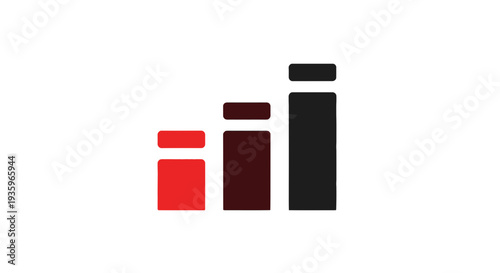 Three bottles of different sizes and colors.