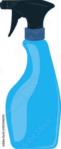 Spray bottle. Uniform spraying liquids. Application of water, cleaning agents, disinfectant solutions, cosmetics or garden preparations. Economical consumption. Cleaner. Bottle with a spray nozzle.