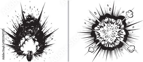 A vibrant vector illustration featuring a radio tower broadcasting signals through fiery storm clouds, alongside a desolate desert wasteland with rusted, abandoned cars and cacti.