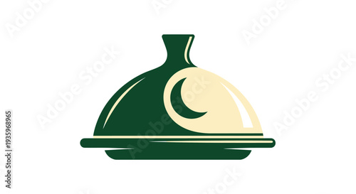 Elegant Serving Dish with Crescent Moon Motif