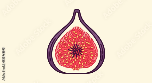 Fig fruit cut open showing interior.