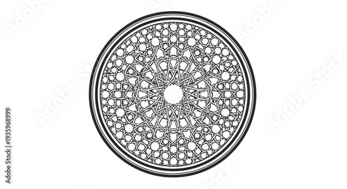 Intricate Geometric Pattern Mandala Islamic Art Circular Design