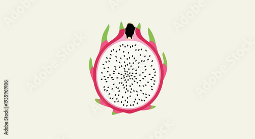 Dragon Fruit Half Cut Fresh Fruit.