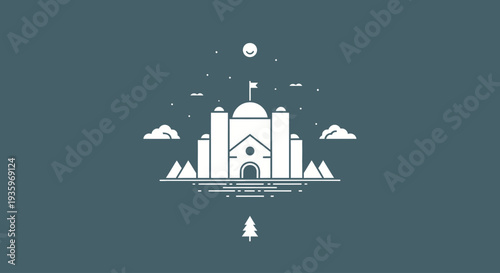 White Building With Cross On Top.