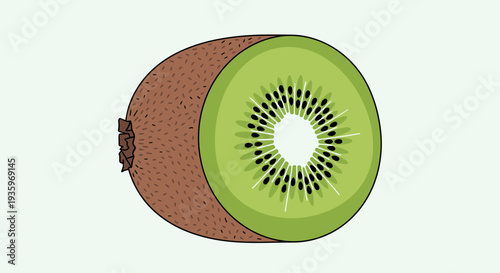 Fresh kiwi fruit cut in half.
