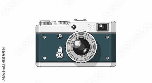 Camera with dark green body.