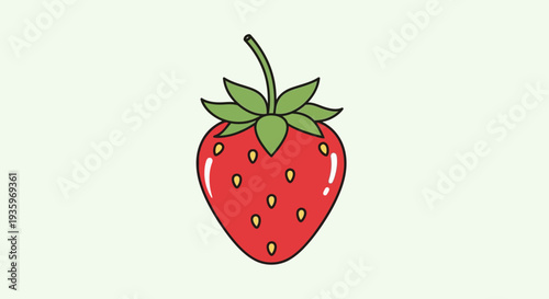 Fresh red strawberry fruit single.