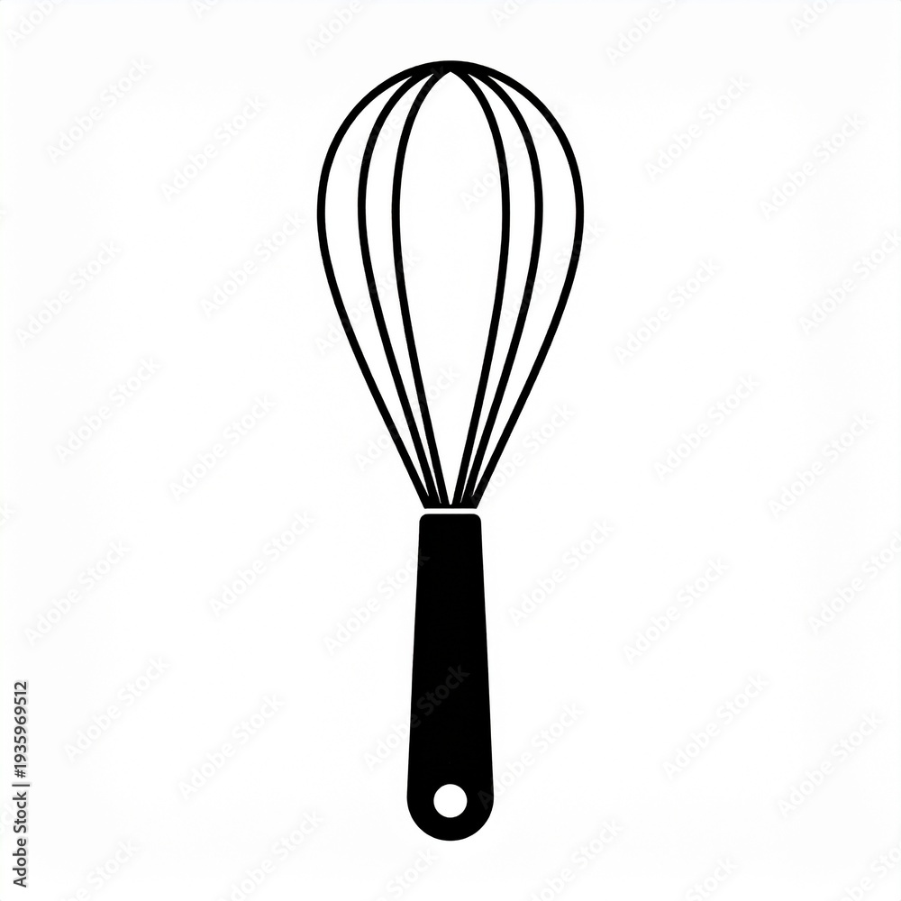 Fototapeta premium Stainless steel wire whisk isolated on white background for baking and cooking tools