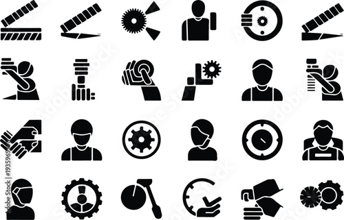 Set of 20 industrial icons vector