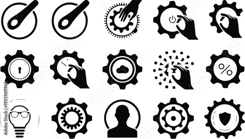 Set of 16 business management icons vector