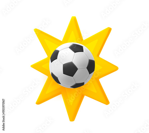 Soccer ball with explosion. 3d vector illustration