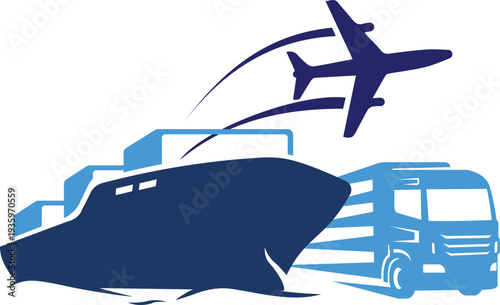 Logistics icon. Containing distribution, shipping, transportation, delivery, cargo, freight, route planning, supply chain, export and import . Solid icon collection.ship and boat icon set. 