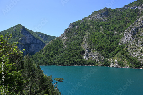 Lake Piva (Pivsko jezero) reservoir in Montenegro