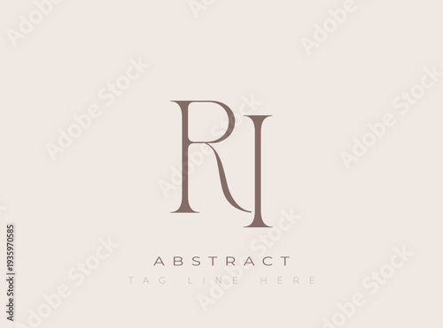 RI Abstract Monogram. Corporate identity and premium design projects seeking a refined modern look.