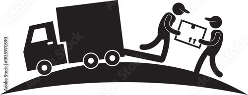 Logistics icon. Containing distribution, shipping, transportation, delivery, cargo, freight, route planning, supply chain, export and import . Solid icon collection.ship and boat icon set. 