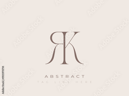RK Abstract Monogram. Corporate identity and premium design projects seeking a refined modern look.