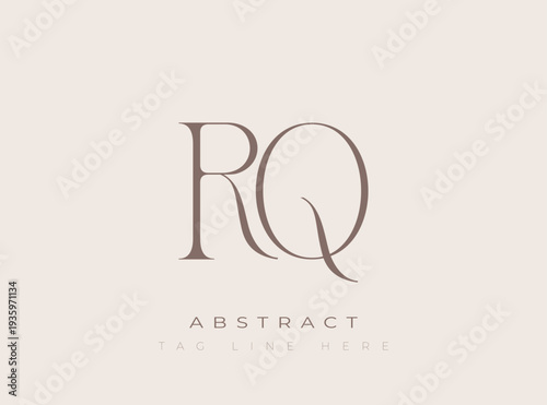 RQ Abstract Monogram. Corporate identity and premium design projects seeking a refined modern look.