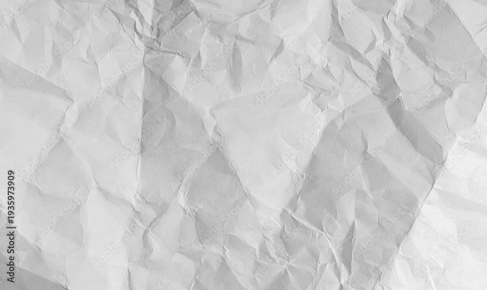 Fototapeta premium Worn paper texture with creases and rough surface. White sheet background perfect for vintage