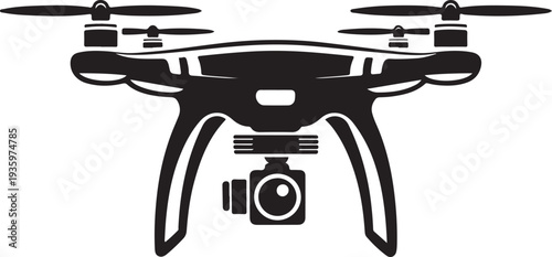 Sleek Black Drone Featuring a Mounted Camera for Capturing Elevated Views