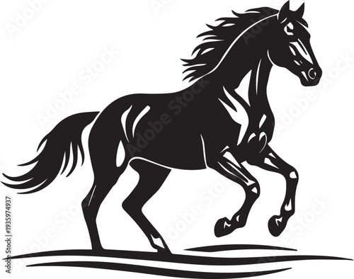 Horse Running Galloping Silhouette Vector