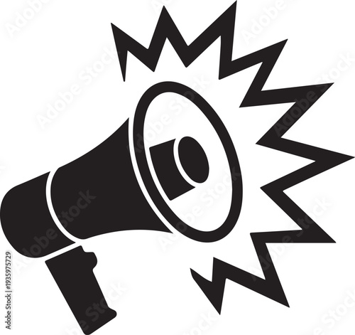 Megaphone sound icon for important announcements and marketing communication