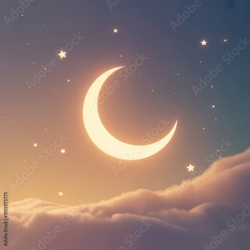 Flat Lay Eid Decoration Concept with Islamic Lanterns and Crescent Moon on Neutral Background