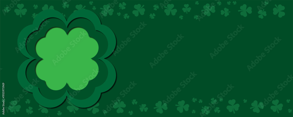 Fototapeta premium st patrick day background with green shamrocks and clover pattern