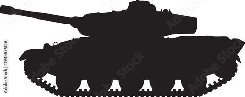 Powerful army tank side view silhouette representing strength and strategic defense