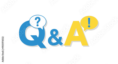 A vibrant graphic displaying the letters q a with a question mark and exclamation point a bold silhouette high quality professional detailed