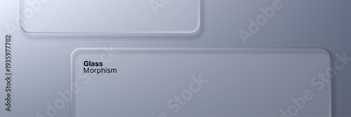 Liquid glass morphism vector design with rounded blank window. Modern blurred transparency interface for presentation or display. Realistic glass for digital background.