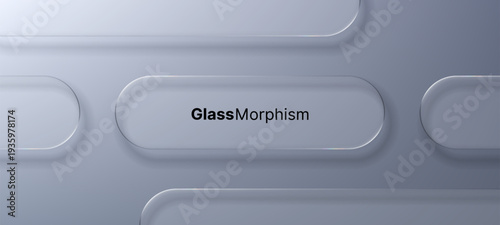 Glass morphism design with translucent shape. Vector liquid glass effect for minimal web background or user interface. Abstract ui ux element.
