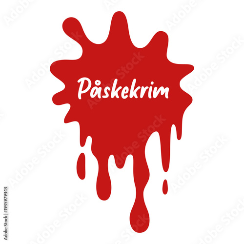 Påskekrim - Easter Crime (translation). Illustration for Norwegian tradition to read crime novels during the Easter holiday. Vector illustration on white background. 