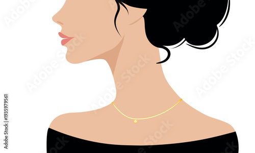  A woman's neck jewelry.