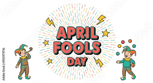 Vector illustration of two jesters for April Fools Day
