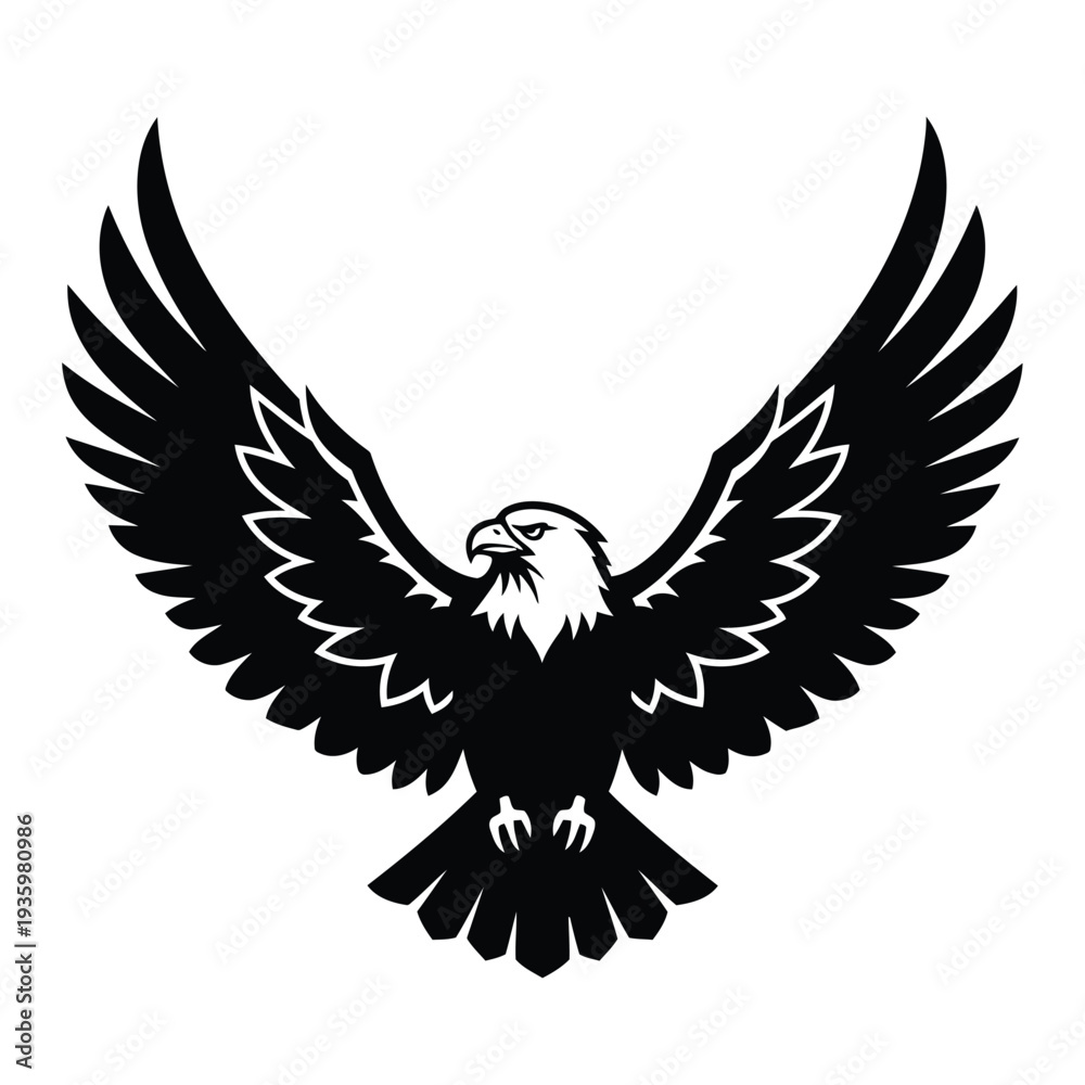 Obraz premium Majestic eagle spreading wings in powerful flight