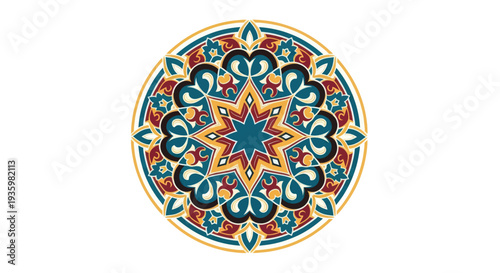 Intricate Islamic Geometric Pattern Mandala