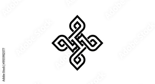Abstract Celtic Knot Symbol on White Background